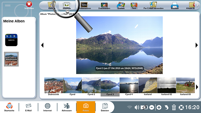  Auf "Diashow" klicken