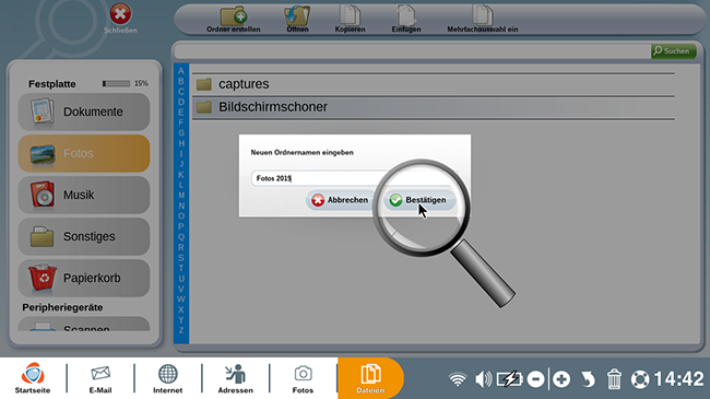 Neuen Ordner benennen
