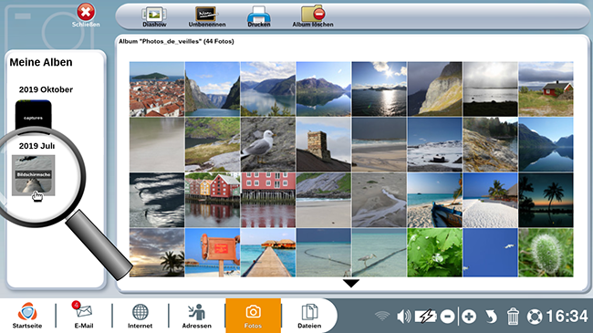 Übersicht der Fotoalben